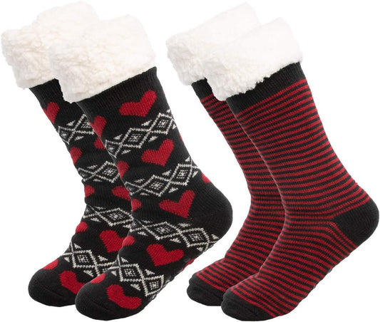 Cozy Up with Our 2-Pack of Women’s Non-Slip Fuzzy Sock Slippers! 🧦✨ Perfect for Keeping Your Feet Warm & Snug! #SockSlippers #CozyVibes